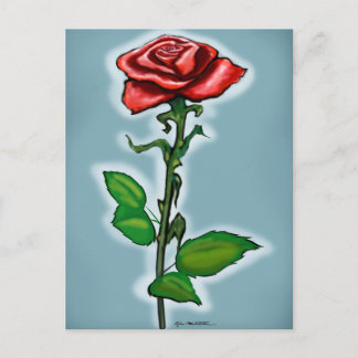 Carte Postale Rose rouge simple
