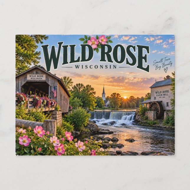 Carte Postale Rose sauvage Wisconsin (Devant)