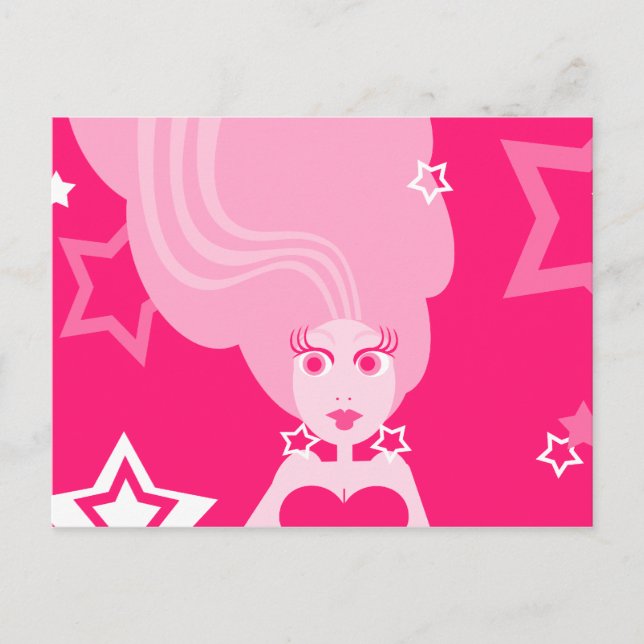 Carte postale Rose Star Girl (Devant)