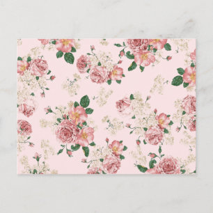 Carte Postale Rose sur rose Vintage floral