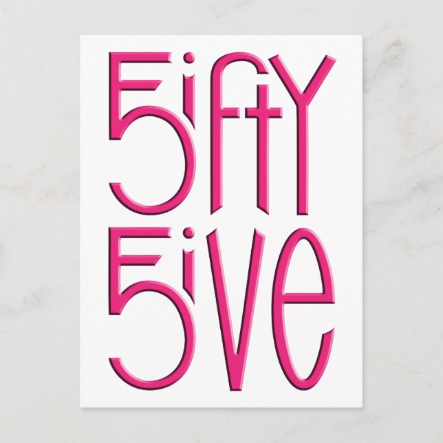 Carte postale rose vif 5 cinquante (Devant)