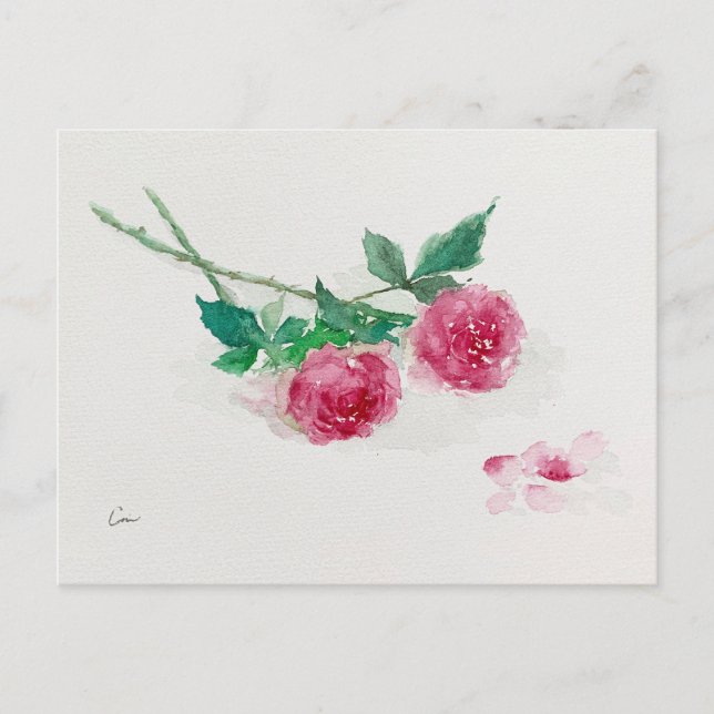 Carte postale Rose vintage (Devant)