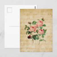 Rose vintage et feuille de musique