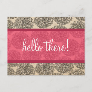 Carte postale rose Vintage Zinnia