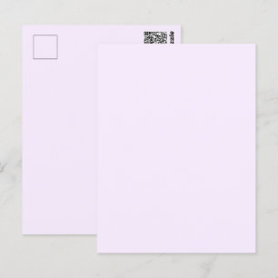 Carte Postale Rose Violet Douce Blanche Pâle Couleur Unie Pastel