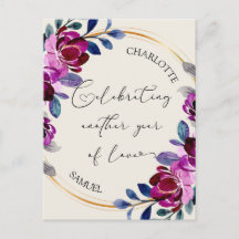 Rose Violet Floral Célébrer l'Amour Anniversaire