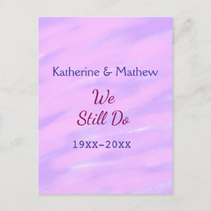 Carte Postale Rose violet pastel Renouvellement de vœux annivers