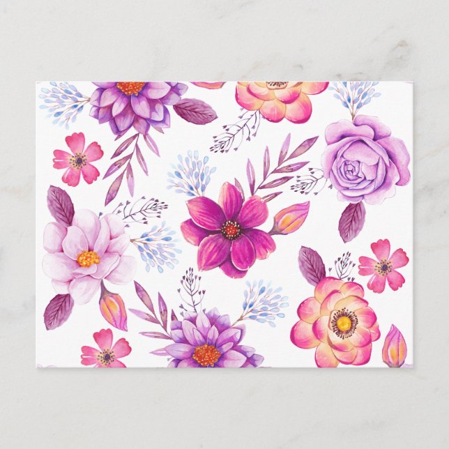 Carte Postale Rose violette (Devant)