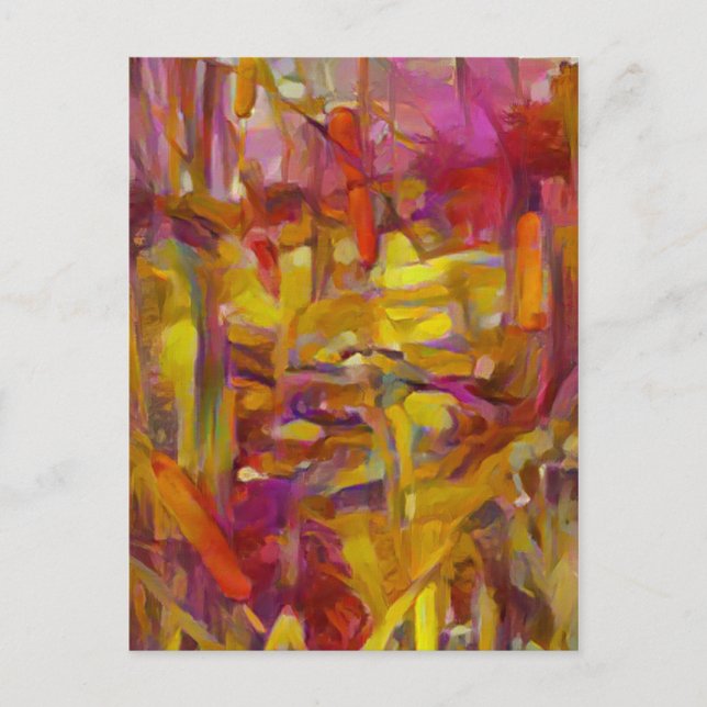 Carte Postale roseaux dans la nature couleurs vives A.I.  (Devant)