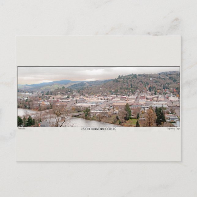 Carte Postale Roseburg Downtown et S Umpqua (Devant)