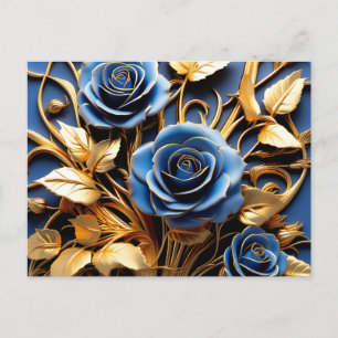Carte Postale Rosées dorées Art Nouveau