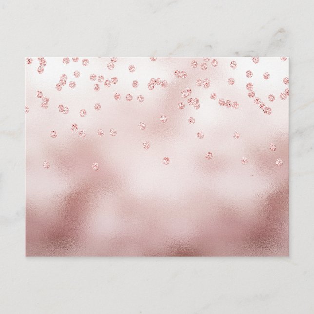 Carte Postale Rosegold parties scintillant confetti (Devant)
