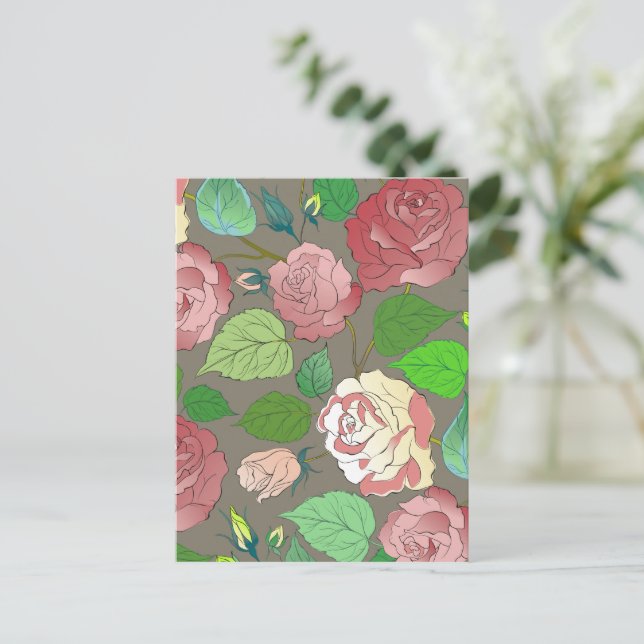 Carte Postale Roses 30 (Debout devant)