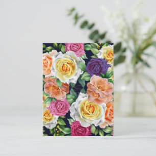 Carte Postale Roses à l'aquarelle 29