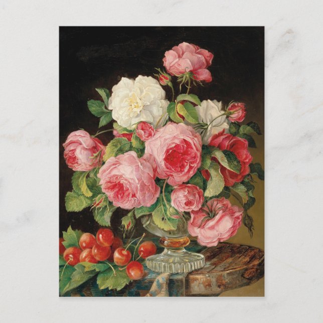 Carte Postale Roses and cherries oil painting (Devant)