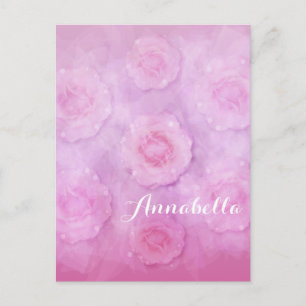 Carte Postale Roses aquarelle