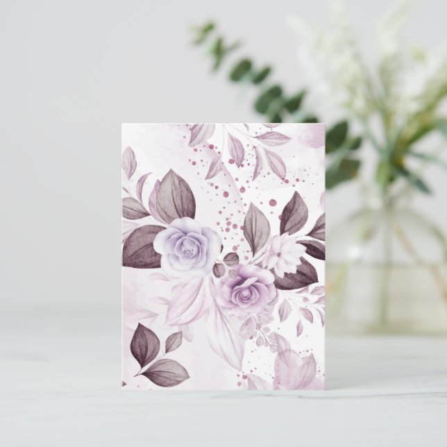 Carte Postale Roses aquarelle 2 (Debout devant)