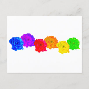 Carte Postale Roses Arc-en-Ciel