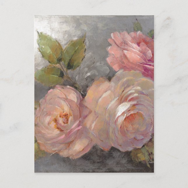 Carte Postale Roses avec gris (Devant)