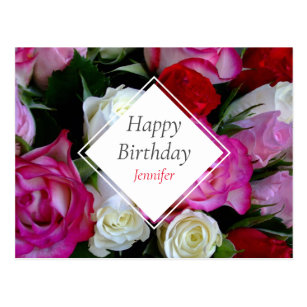 Invitations Faire Part Cartes Anniversaire De Bouquet De Rose Rouge Zazzle Fr