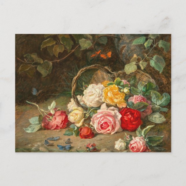 Carte Postale Roses dans un panier – Josef Neugebauer (Devant)