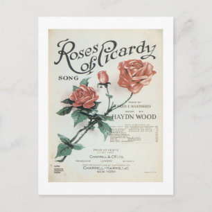 Carte Postale Roses de la couverture Vintage Picardy