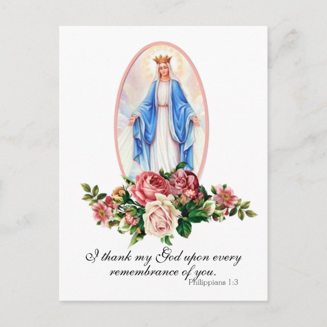 Carte Postale Roses de la Vierge Marie Bienheureuse Religieux Vi (Devant)