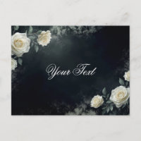 Roses de mariage blanches élégantes sur fond noir
