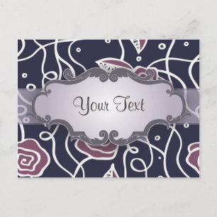 Carte Postale Roses de verre pourpre avec plaque signalétique