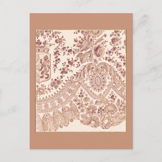 Carte Postale Roses en dentelle rose (Devant)