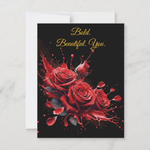 Carte Postale Roses en Fleurs - Élégant Anniversaire