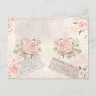 Carte Postale Roses et billets d'inspiration Vintage