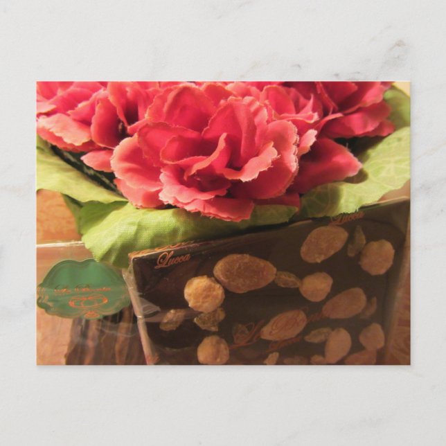 Carte Postale Roses et Chocolat (Devant)