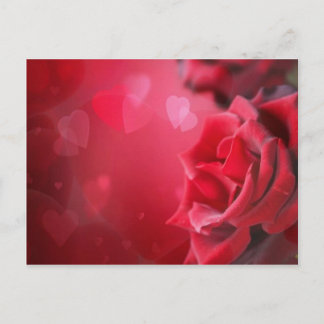 Carte Postale roses et coeurs