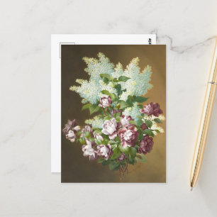 Carte Postale Roses et Lilacs