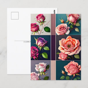 Carte Postale Roses, fleurs, Croisement