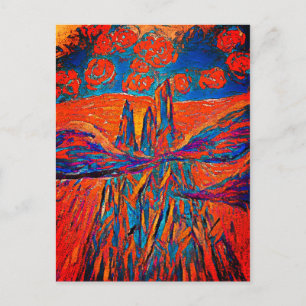 Carte Postale Roses impressionnants dans le ciel