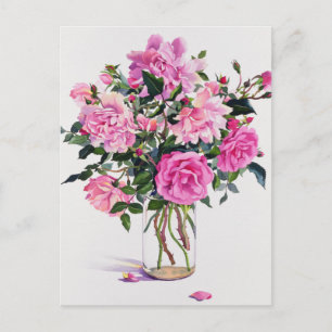 Carte Postale Roses in a Glass Jar