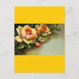 Carte Postale Roses jaunes