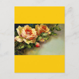 Carte Postale Roses jaunes