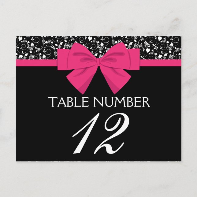 Carte Postale Roses noires et blanches Bow rose (Devant)