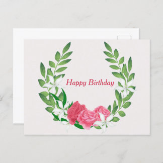 Carte Postale Roses pour Anniversaire