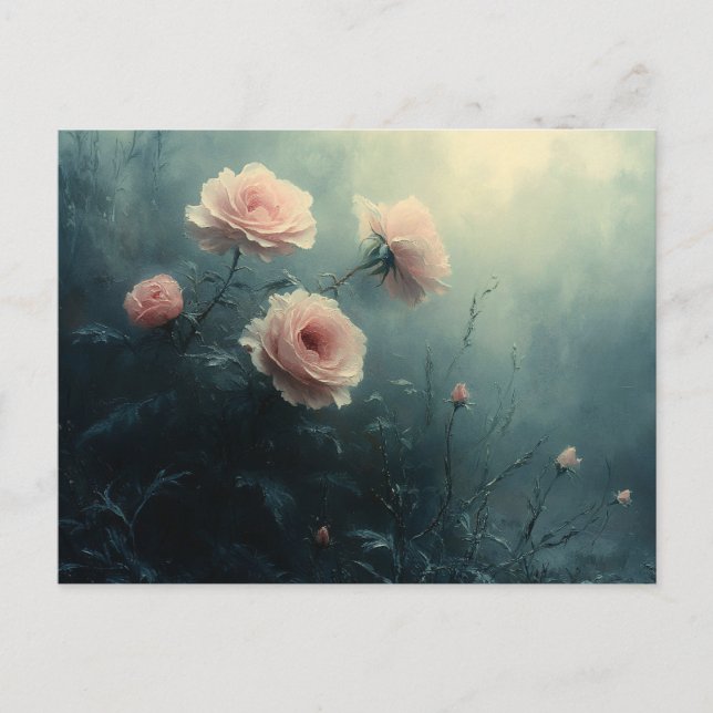 Carte Postale Roses roses dans l'humour (Devant)