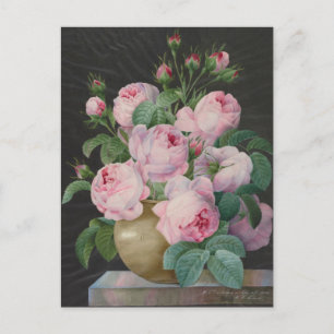 Carte Postale Roses roses dans un vase par Pierre Joseph
