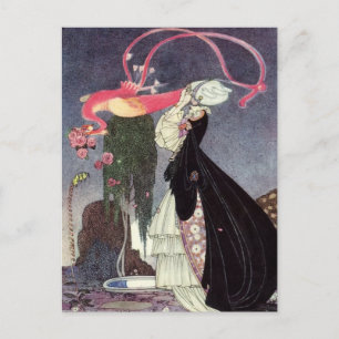 Carte Postale Roses roses d'un paon