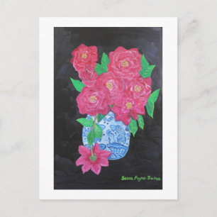 Carte Postale Roses roses en chinois Vase : Susan Payne-Trutna