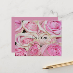 Carte Postale Roses roses florales (photographie par moi) Amour