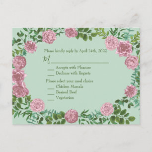 Carte Postale Roses roses Jardin Printemps Mariage