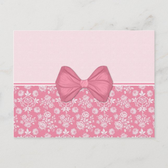 Carte Postale Roses roses roses avec arc (Devant)