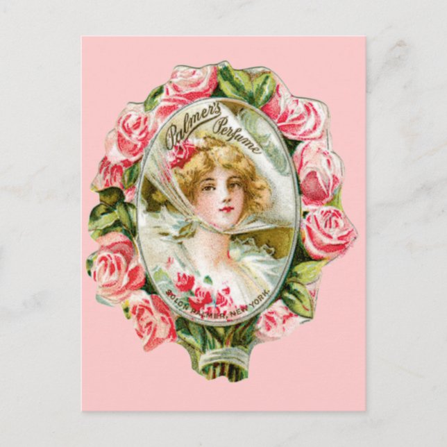 Carte Postale Roses roses roses pour Palmers Parfum (Devant)